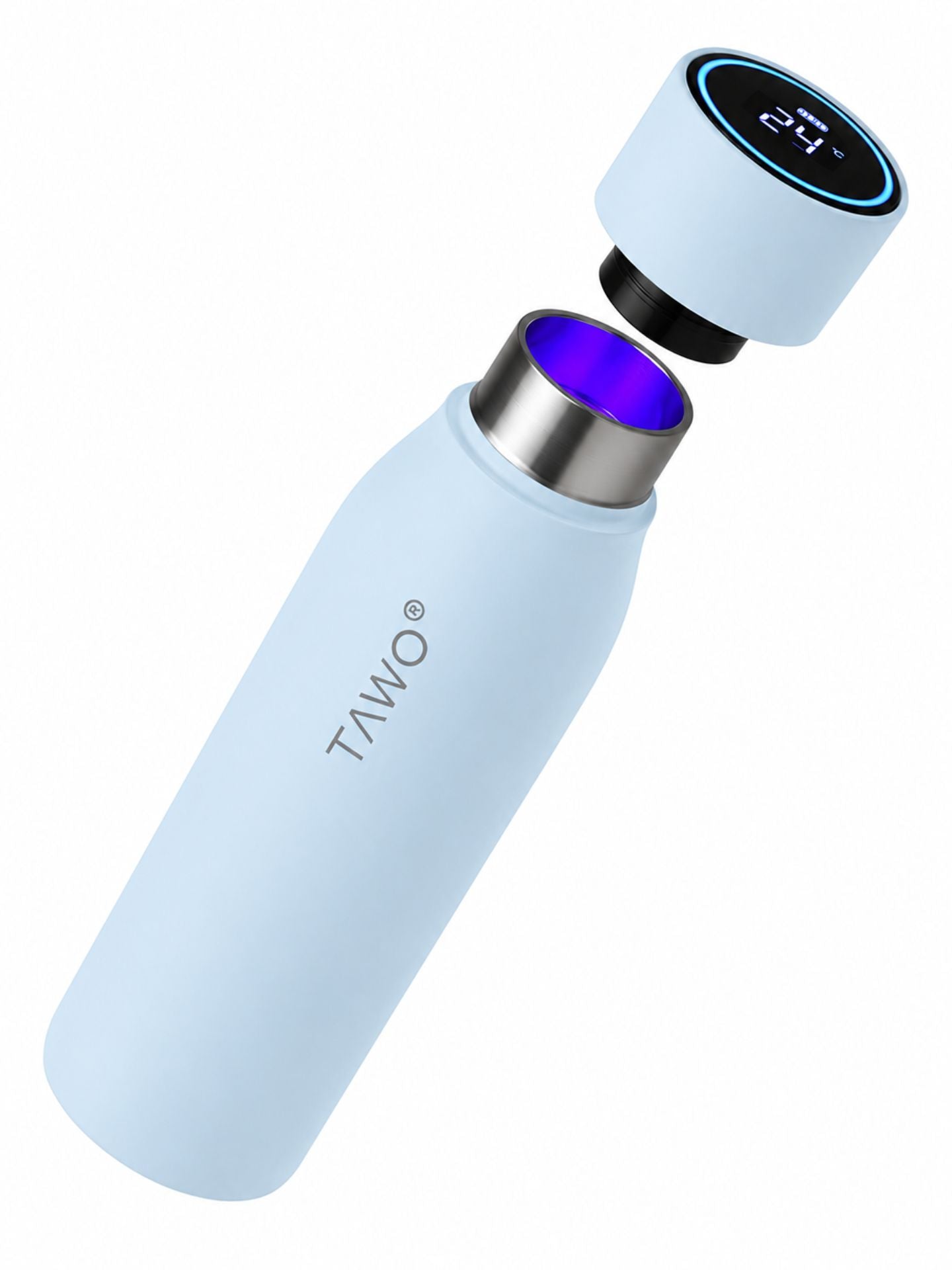 Botella Inteligente UV Autolimpiante TAWO® 750ml Celeste | Acero Inoxidable 316L