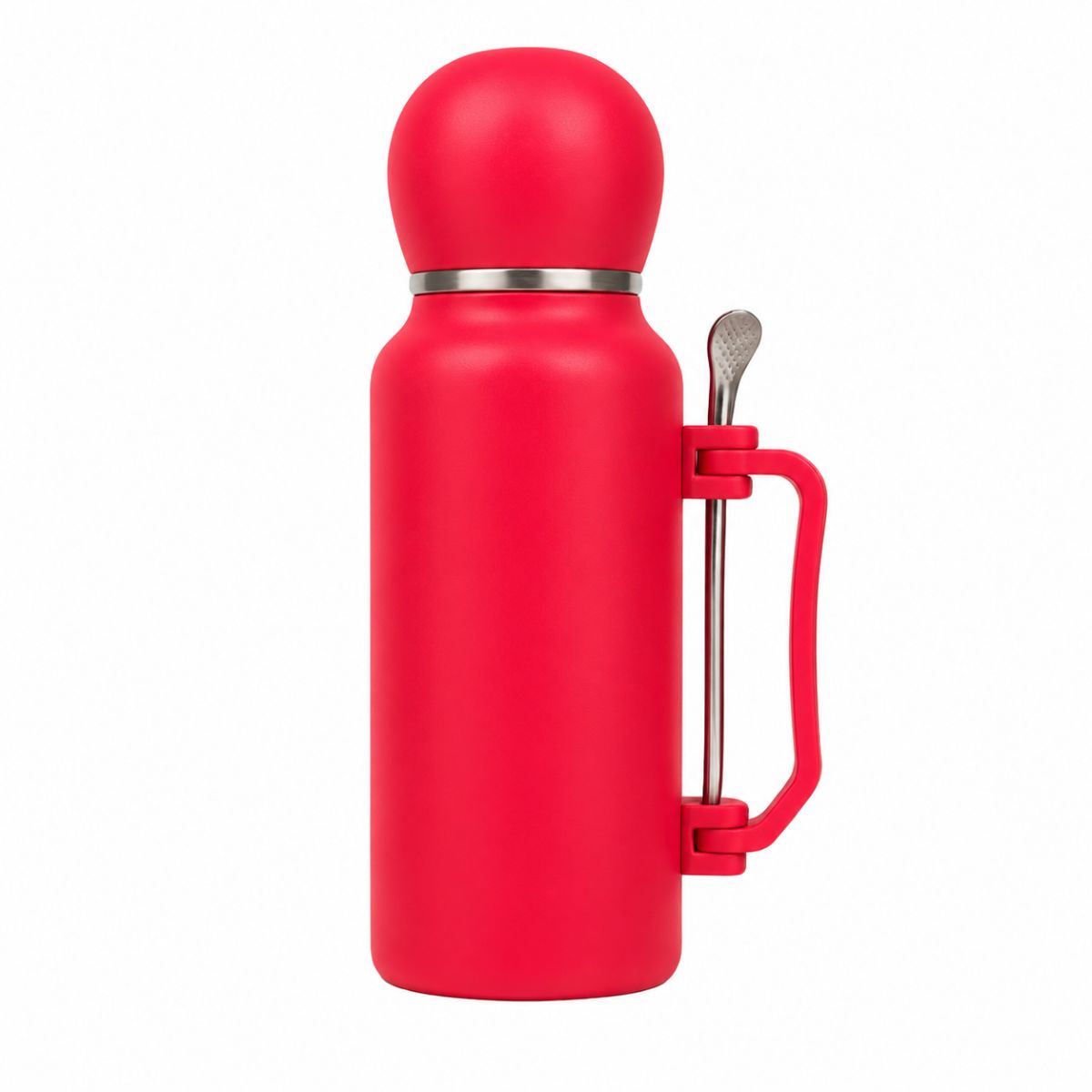 Termo Mate Acero Inoxidable 1.3 Litros Rojo + Mate y Bombilla