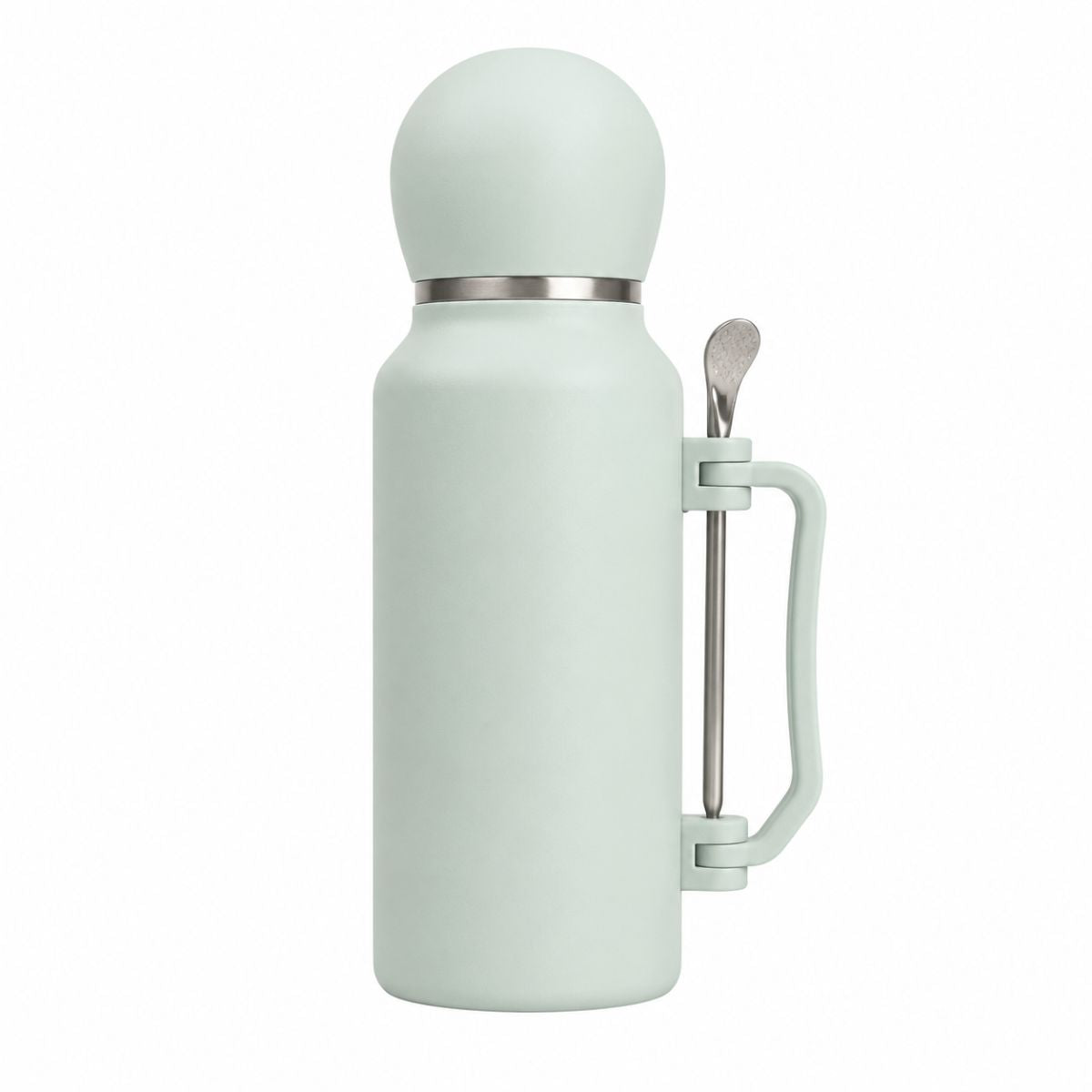 Termo Mate Acero Inoxidable 1.3 Litros Verde Claro + Mate y Bombilla