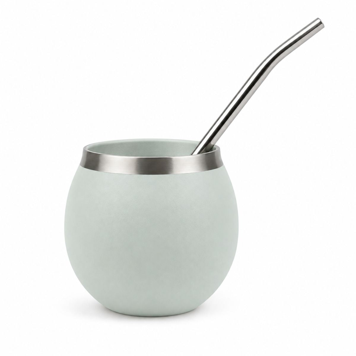 Termo Mate Acero Inoxidable 1.3 Litros Verde Claro + Mate y Bombilla