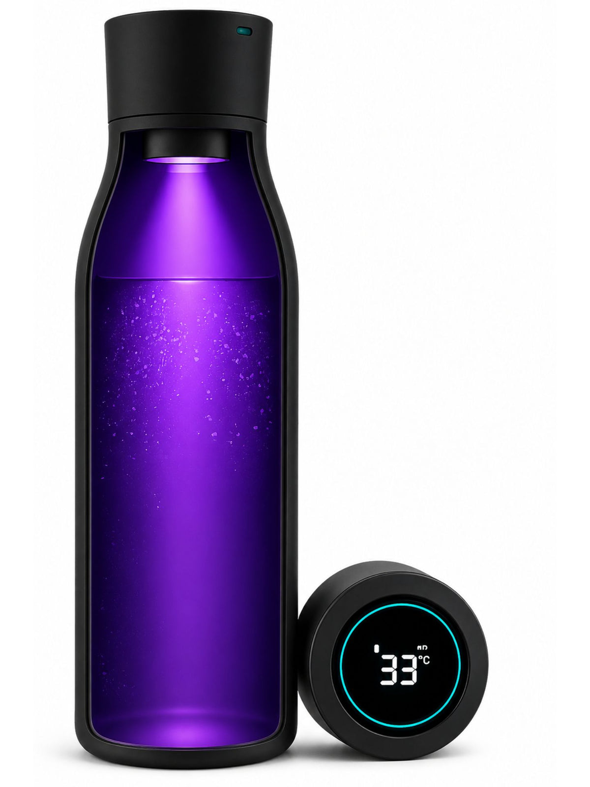 Botella Inteligente UV Autolimpiante TAWO® 750ml Negro | Acero Inoxidable 316L