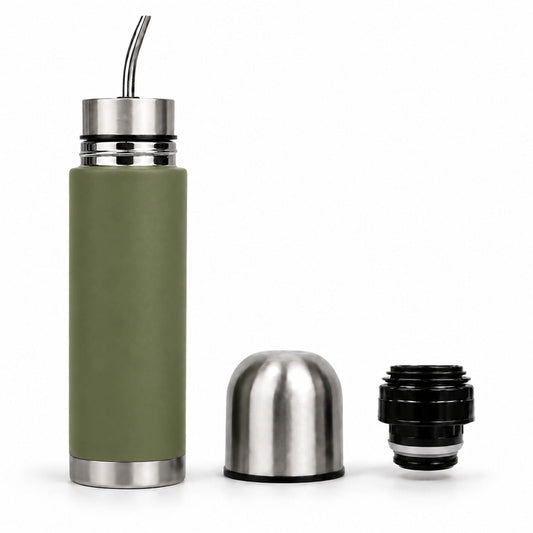 Termo Mate Acero Inoxidable 2 en 1 Botella Termica Tawo 750 Ml Verde