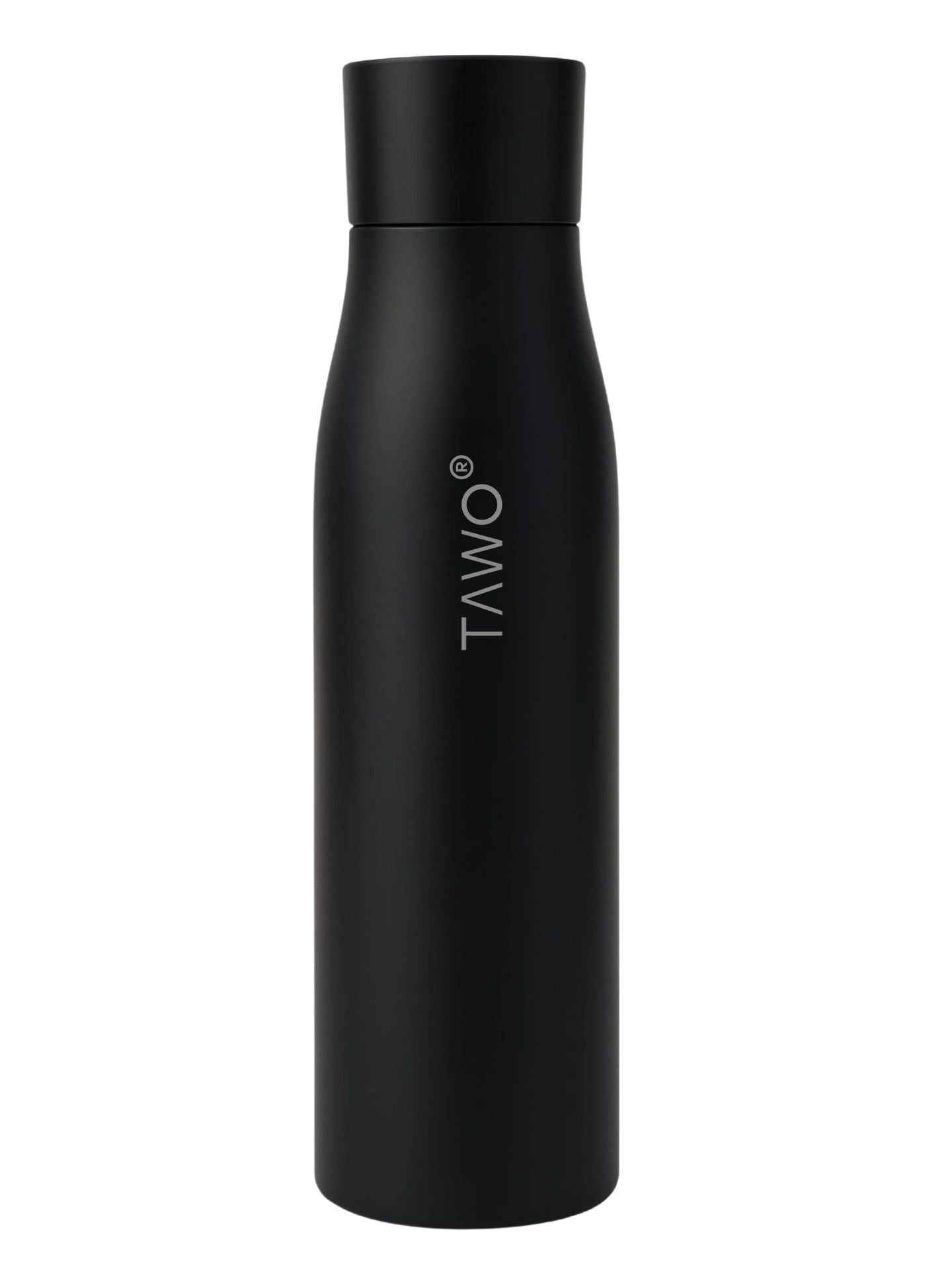 Botella Inteligente UV Autolimpiante TAWO® 750ml Negro | Acero Inoxidable 316L