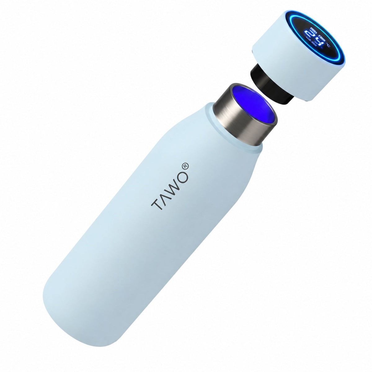 Botella Inteligente UV Autolimpiante TAWO® 750ml Celeste | Acero Inoxidable 316L