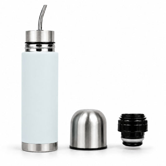 Termo Mate Acero Inoxidable 2 en 1 Botella Termica Tawo 750 Ml Celeste