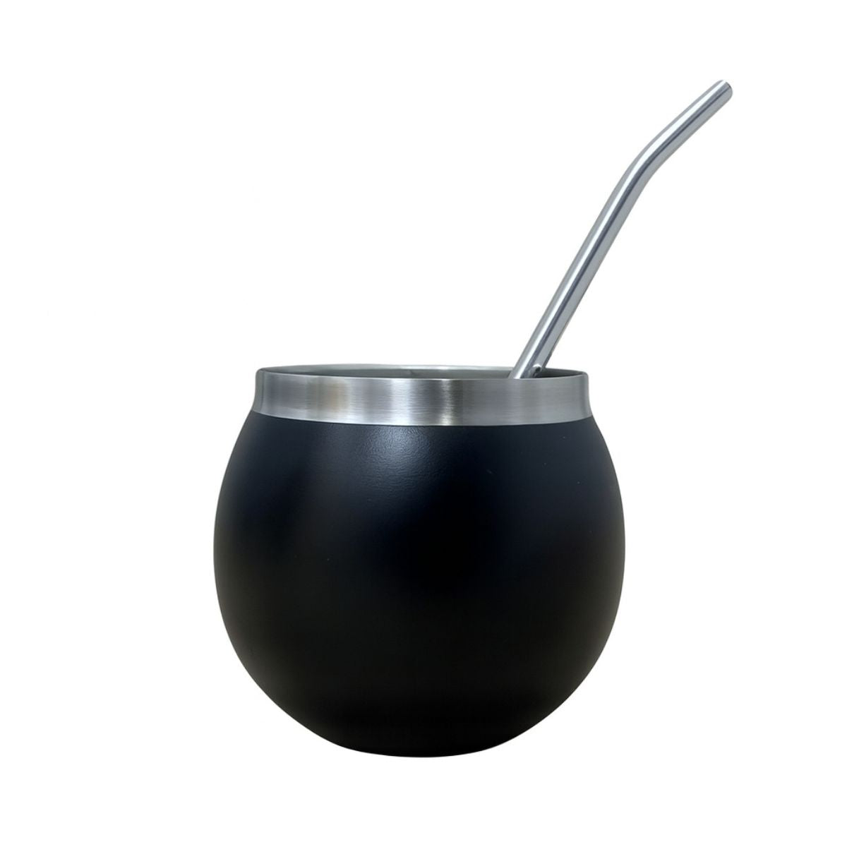 Termo Mate Acero Inoxidable 1.3 Litros Negro + Mate y Bombilla