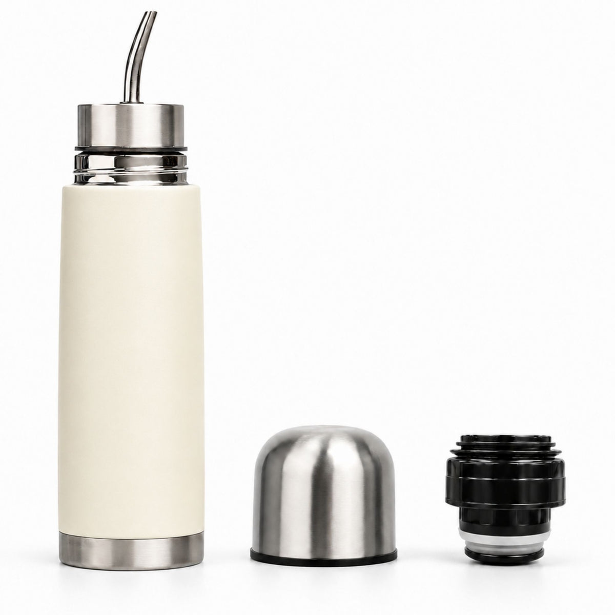Termo Mate Acero Inoxidable 2 en 1 Botella Termica Tawo 750 Ml Blanco