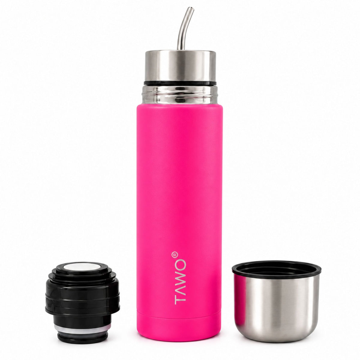 Termo Mate Autocebante Acero Inoxidable 2 en 1 Tawo 750 Ml - Fucsia