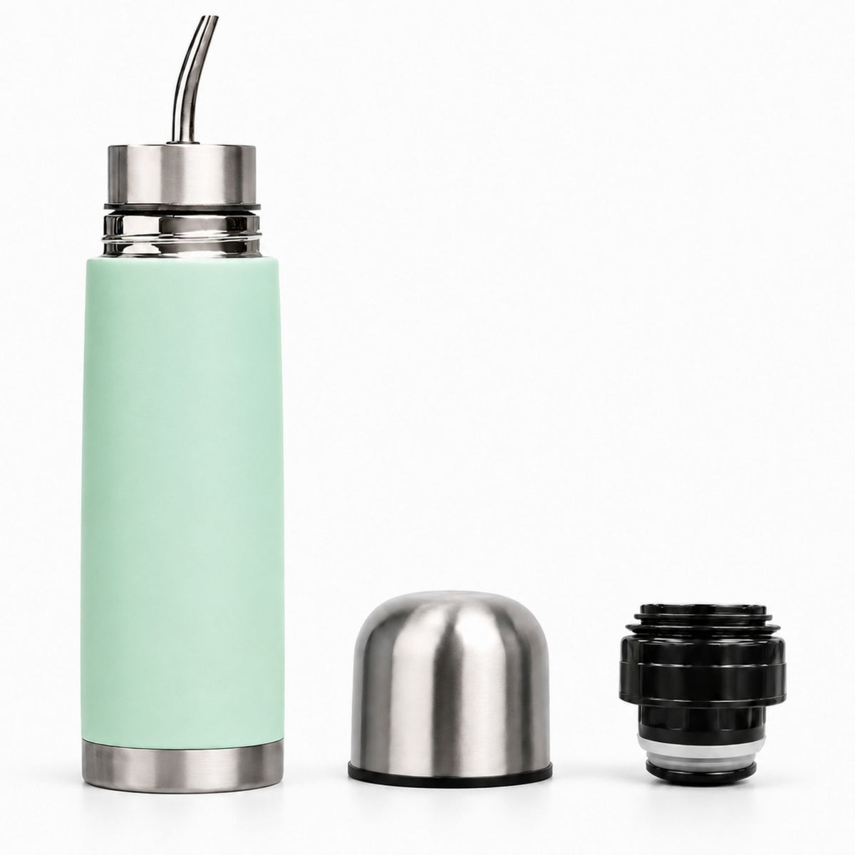Termo Mate Acero Inoxidable 2 en 1 Botella Termica Tawo 750 Ml Verde Claro