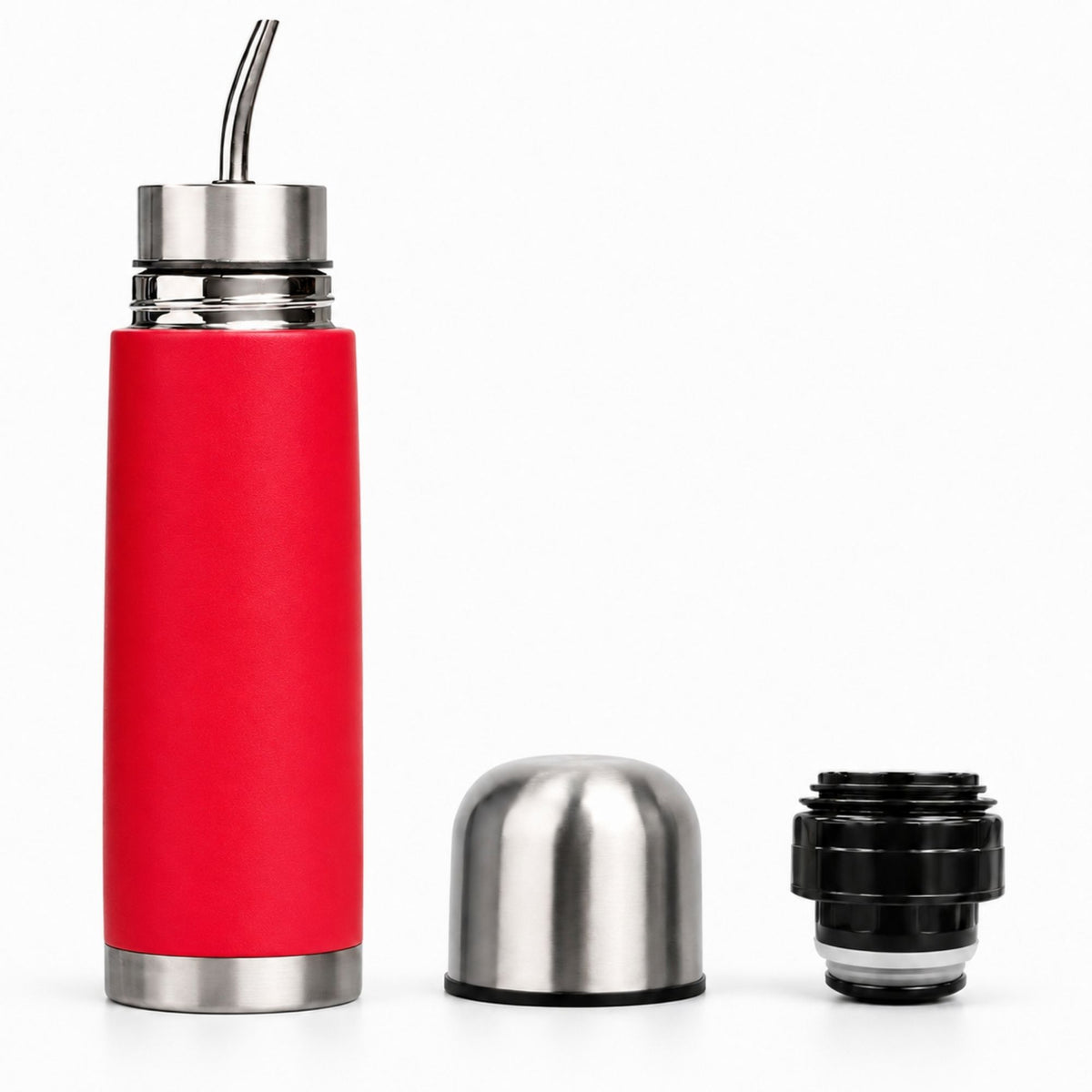 Termo Mate Acero Inoxidable 2 en 1 Botella Termica Tawo 750 Ml Rojo