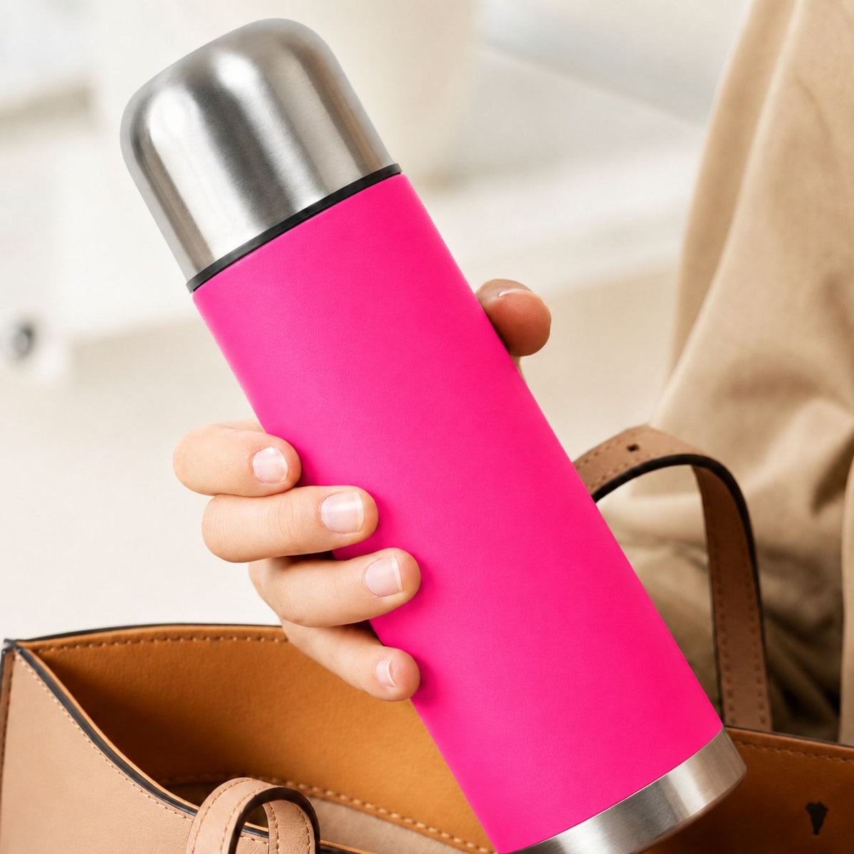 Termo Mate Acero Inoxidable 2 en 1 Botella Termica Tawo 750 Ml Fucsia