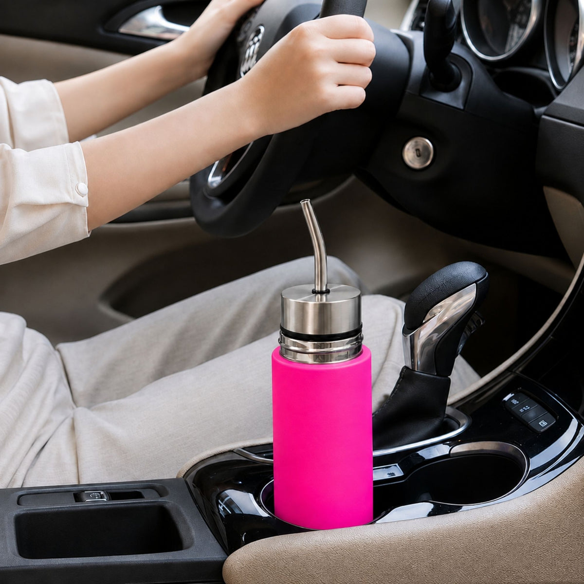 Termo Mate Acero Inoxidable 2 en 1 Botella Termica Tawo 750 Ml Fucsia