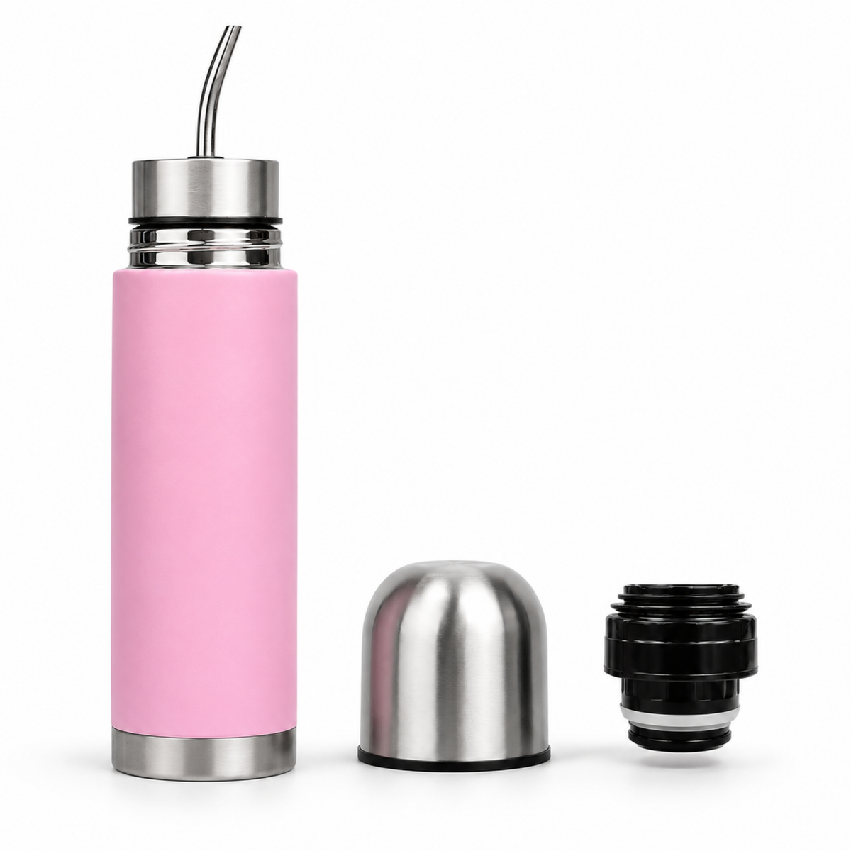 Termo Mate Acero Inoxidable 2 en 1 Botella Termica Tawo 750 Ml Rosado