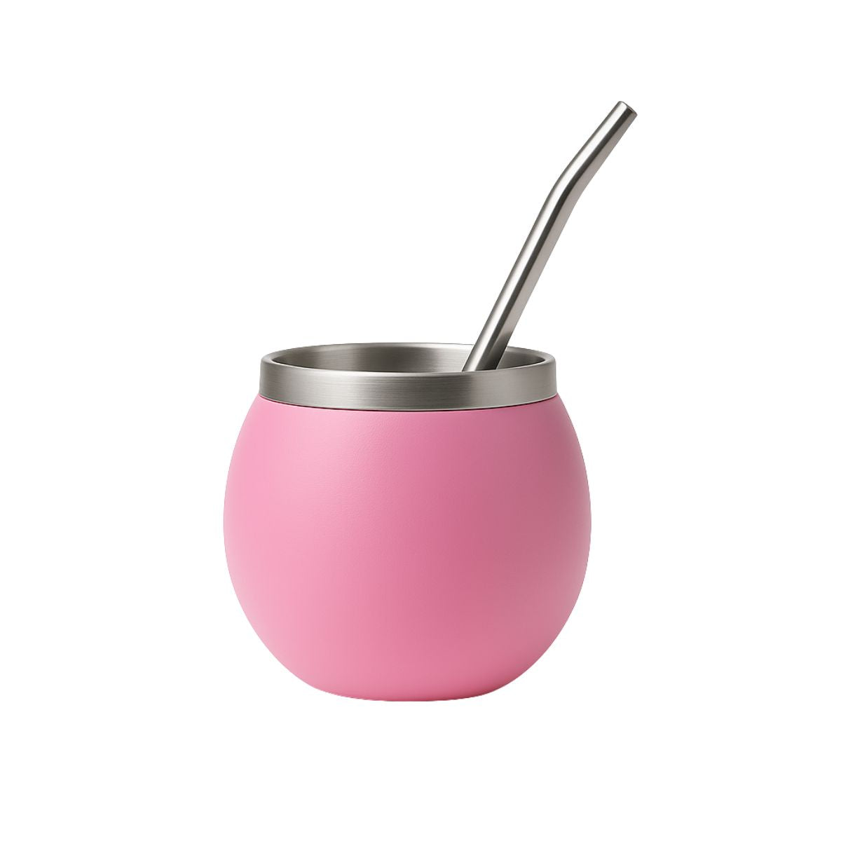 Termo Mate Acero Inoxidable 1.3 Litros Rosado + Mate y Bombilla